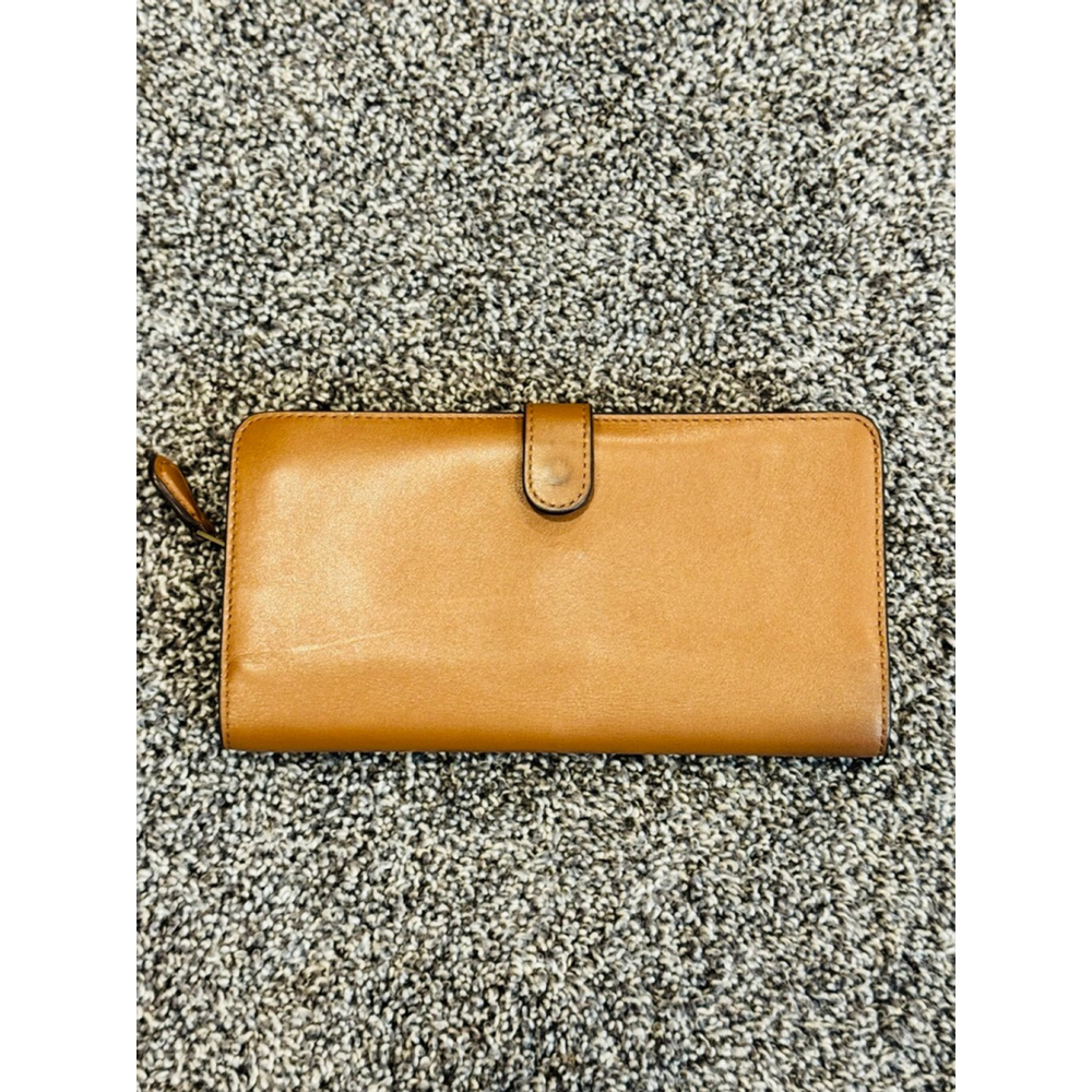 Coach Tan Leather Zip-Around Wallet Clutch Organizer - Picture 2 of 6
